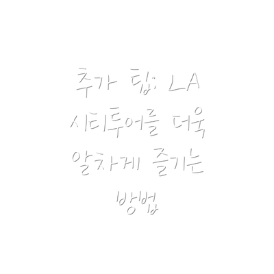 추가 팁: LA 시티투어를 더욱 알차게 즐기는 방법