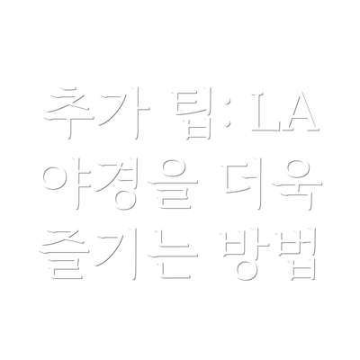 추가 팁: LA 야경을 더욱 즐기는 방법