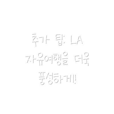 추가 팁: LA 자유여행을 더욱 풍성하게!