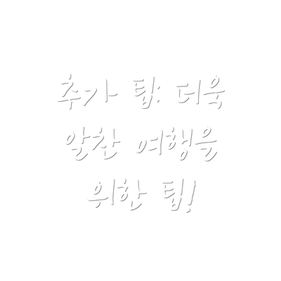 추가 팁: 더욱 알찬 여행을 위한 팁!