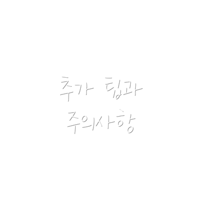 추가 팁과 주의사항