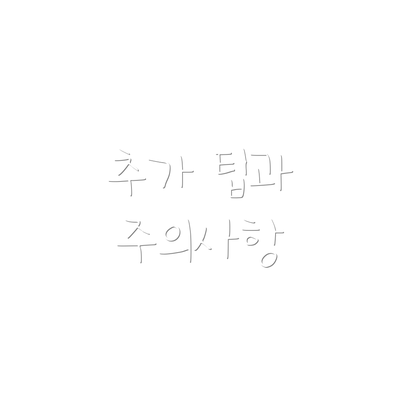추가 팁과 주의사항