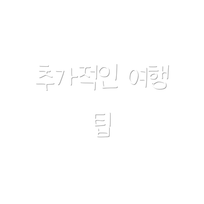 추가적인 여행 팁