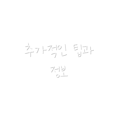 추가적인 팁과 정보