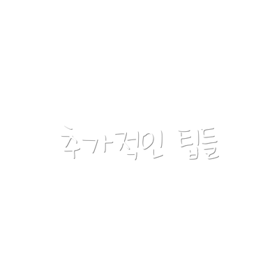 추가적인 팁들