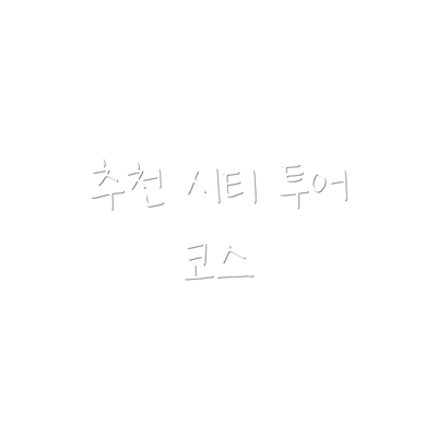추천 시티 투어 코스