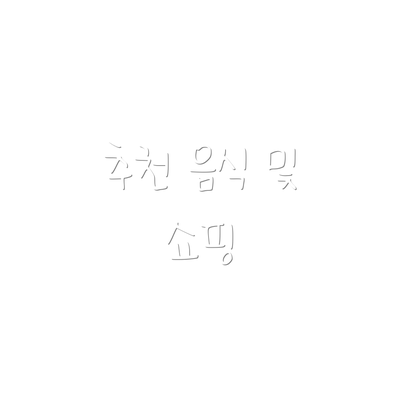 추천 음식 및 쇼핑