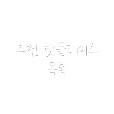 추천 핫플레이스 목록