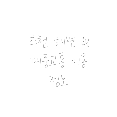 추천 해변 & 대중교통 이용 정보