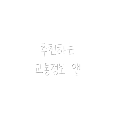 추천하는 교통정보 앱