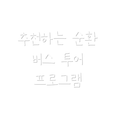 추천하는 순환 버스 투어 프로그램