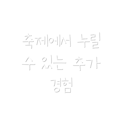 축제에서 누릴 수 있는 추가 경험