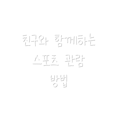 친구와 함께하는 스포츠 관람 방법