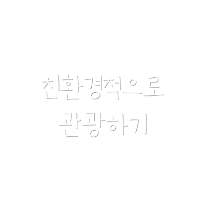 친환경적으로 관광하기