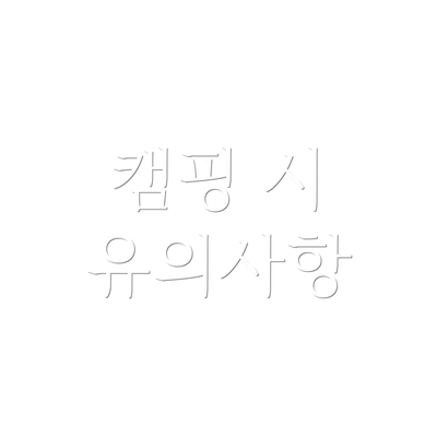 캠핑 시 유의사항