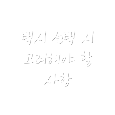 택시 선택 시 고려해야 할 사항