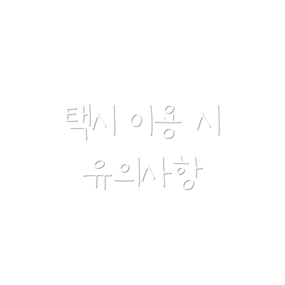 택시 이용 시 유의사항