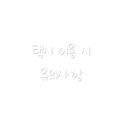 택시 이용 시 유의사항