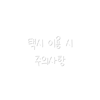 택시 이용 시 주의사항