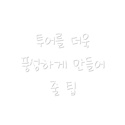 투어를 더욱 풍성하게 만들어 줄 팁