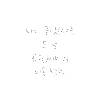 파리 공항(샤를 드 골 공항)에서의 이동 방법