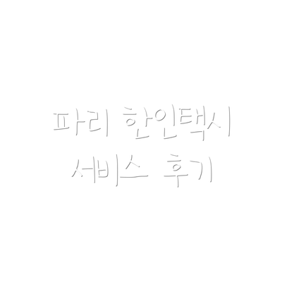 파리 한인택시 서비스 후기