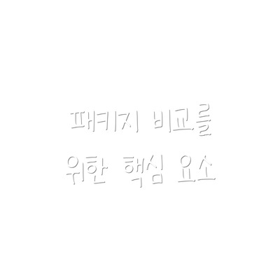 패키지 비교를 위한 핵심 요소