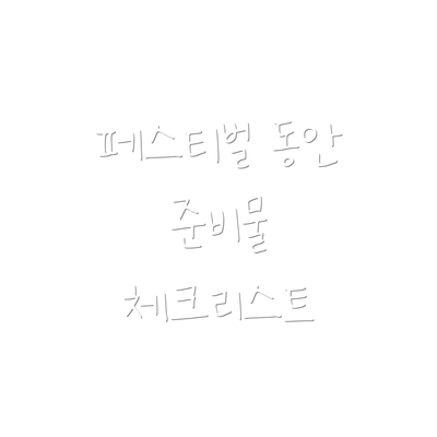 페스티벌 동안 준비물 체크리스트
