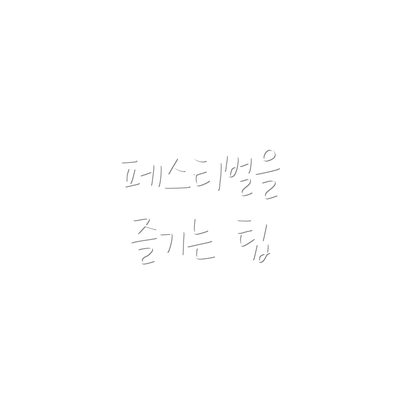 페스티벌을 즐기는 팁