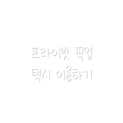 프라이빗 픽업 택시 이용하기