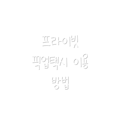 프라이빗 픽업택시 이용 방법