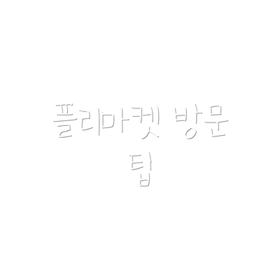 플리마켓 방문 팁