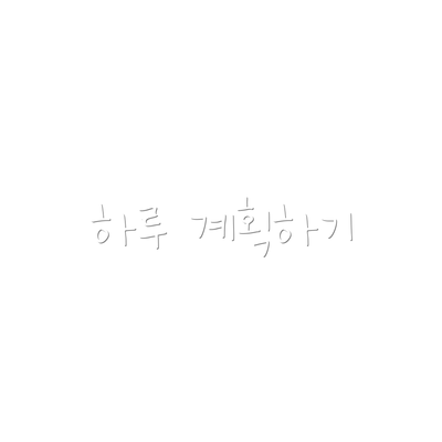 하루 계획하기