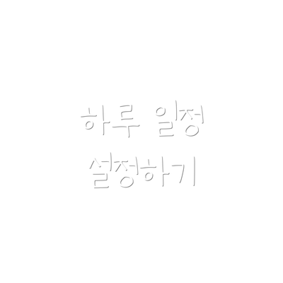 하루 일정 설정하기
