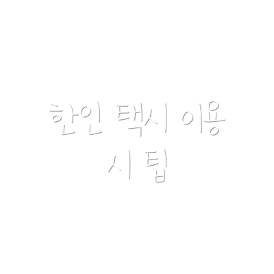 한인 택시 이용 시 팁