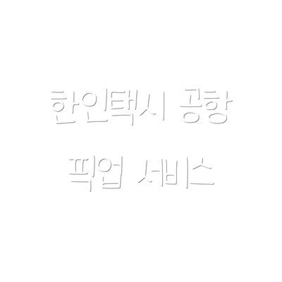 한인택시 공항 픽업 서비스
