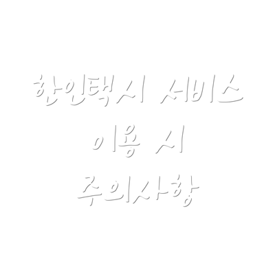 한인택시 서비스 이용 시 주의사항