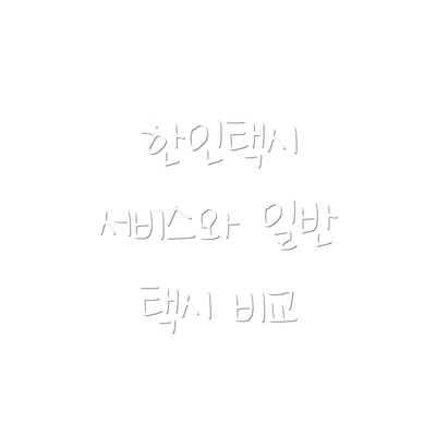 한인택시 서비스와 일반 택시 비교