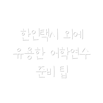한인택시 외에 유용한 어학연수 준비 팁