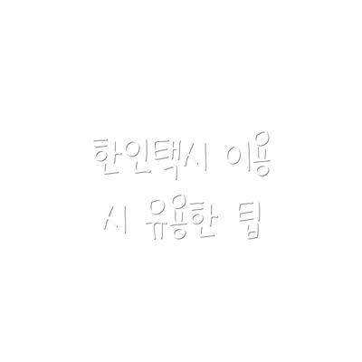 한인택시 이용 시 유용한 팁