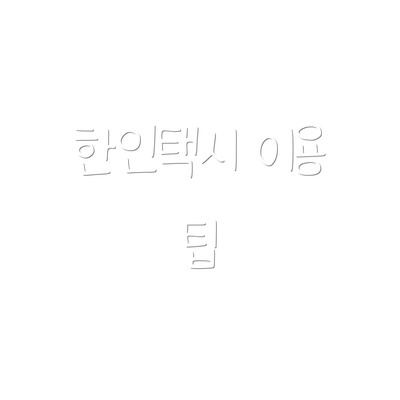 한인택시 이용 팁