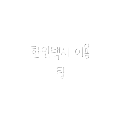 한인택시 이용 팁