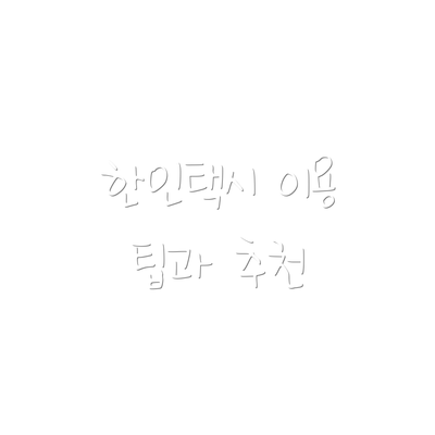 한인택시 이용 팁과 추천