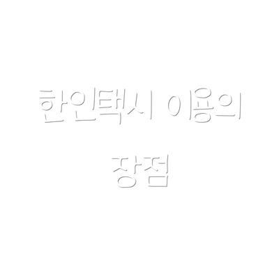 한인택시 이용의 장점