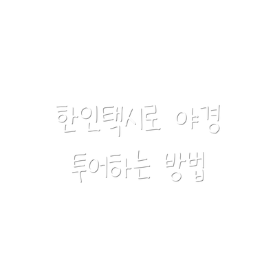 한인택시로 야경 투어하는 방법
