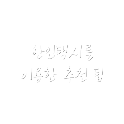 한인택시를 이용한 추천 팁