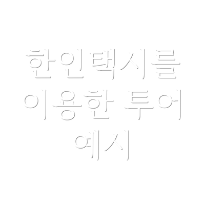 한인택시를 이용한 투어 예시