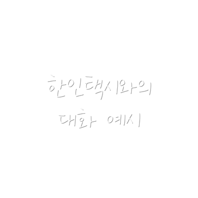 한인택시와의 대화 예시