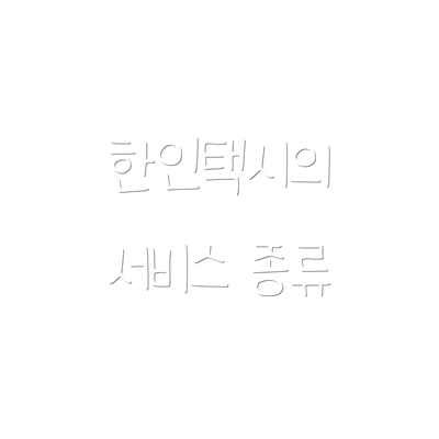 한인택시의 서비스 종류