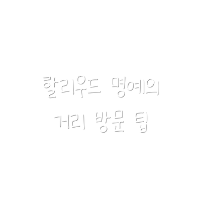 할리우드 명예의 거리 방문 팁